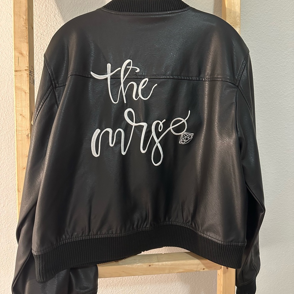 the mrs vegan leather bomber jacket